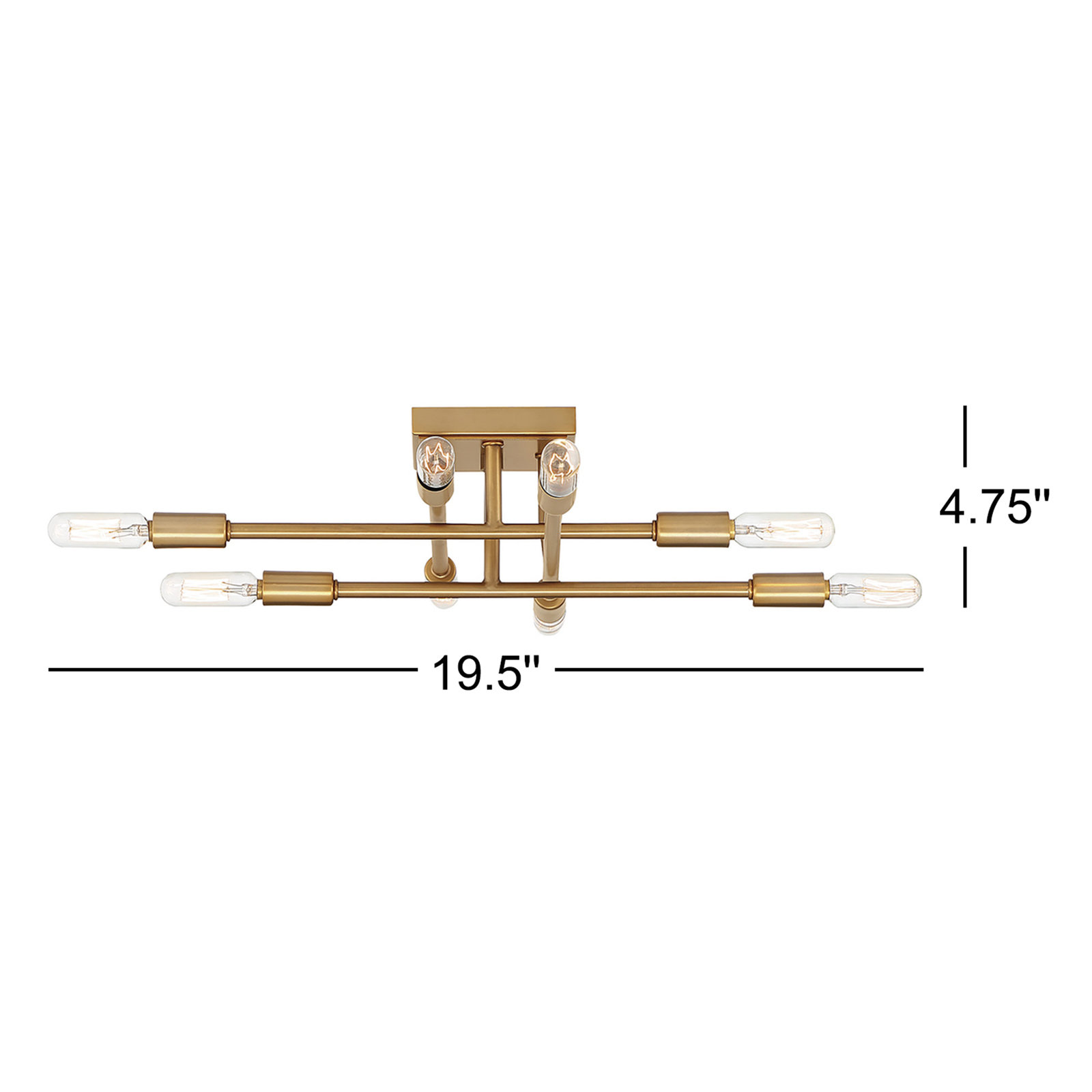 Jordy 8-Light Flush Mount, Warm Brass