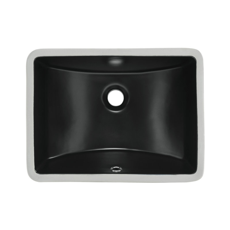 Lavabo de salle de bain rectangulaire encastré Plaisir 18,5, Noir mat