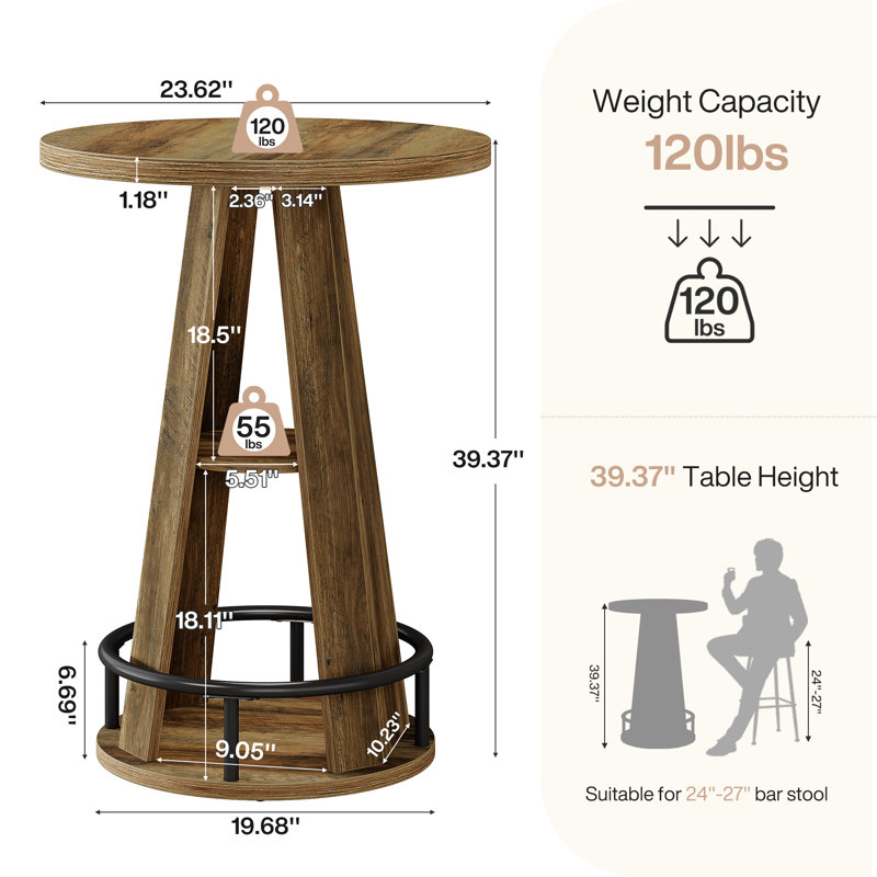 39.37" High Round Pub Table