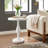  Solmere 22" Round Wood Pedestal End Table, White-946813475
