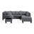 104.5" Upholstered Sofa,Chaise & Ottoman