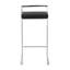 Tabouret de bar empilable contemporain avec coussin en velours noir et structure en acier inoxydable - Paquet de 2