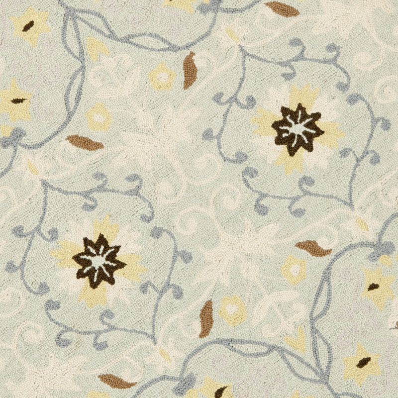 Stockertown Hand Hooked Wool Pile Geometric Rug, Runner 2'6" x 8'