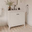 Meuble-lavabo simple festonné 36 po - Blanc - Avec comptoir - Boutons noirs-1938036696-1938036699