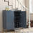 2 Doors Home Wine Bar Cabinet With Wine Rack & Adjustable Storage Shelf, Modern Sideboard With Soft-Closing Hinge, Dinning Room Buffet Cabinet, Liquor Cabinet Kitchen, Living Room Coffee Cart Blue-1129304091