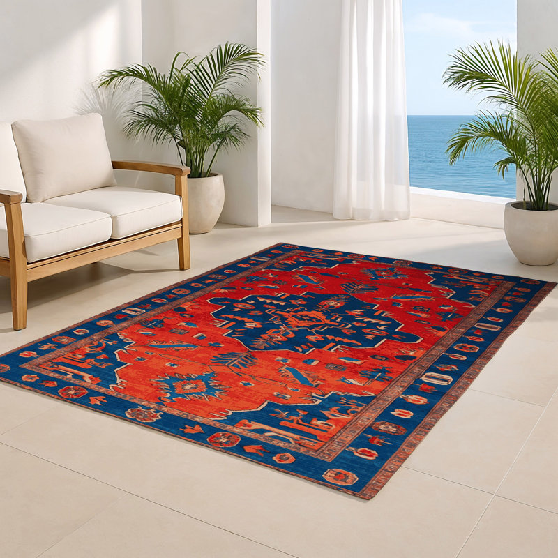 Tapis rouge intérieur et extérieur Tabriz, Rectangle 4pi x 6 pi