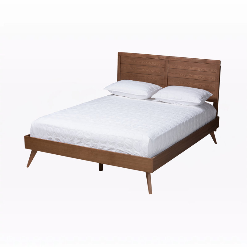 Lit plateforme Crone Dail, profil bas, brun noyer H 50,5 po x l 56,9 po x L 78 po, Double