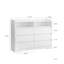 Console Kebria de 51,29 po, armoire d'appoint blanche à DEL, commode blanche