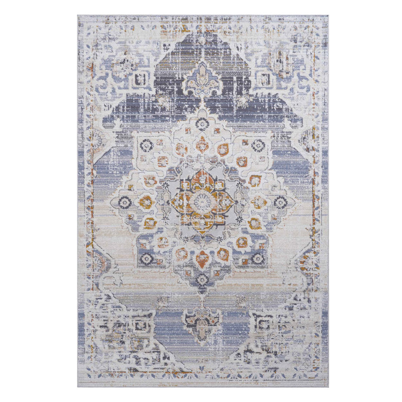 Collection Cream /Medallion Non-Shedding Living Room Bedroom Dining Home Office Stylish And Stain Resistant Area Rug