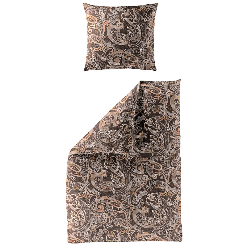 4065 Flannel Paisley Duvet Cover Set with Pillow Shams Included