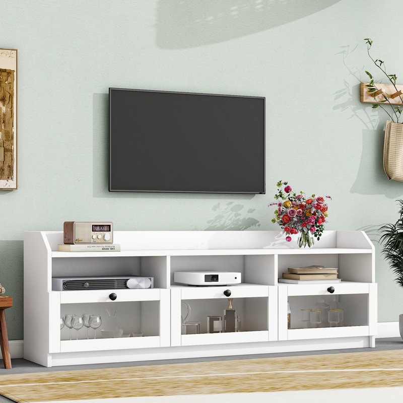Meuble télé Bayview Chic Elegant, Blanc