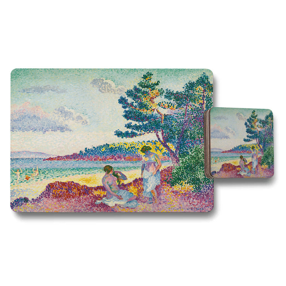 Impressionist Beach Scene Placemat And Coaster Set Art