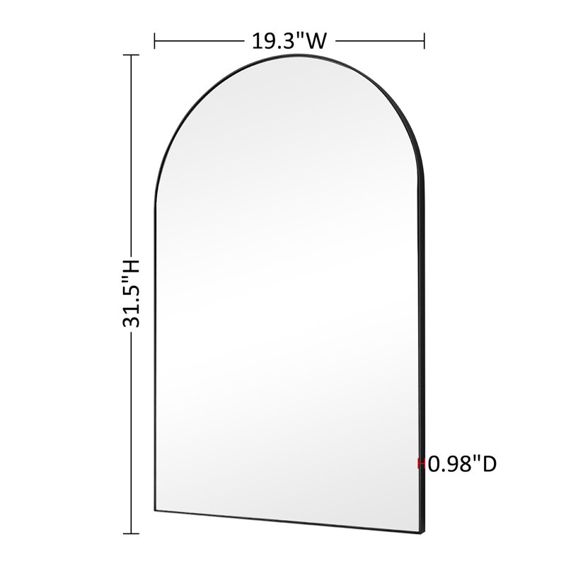 Miroir mural Arch, Noir