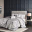 6 pièces imprimées avec des couleurs contrastées et des coussins brodés pour chambre double / grand