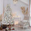 Sapin de Noël floqué de 1,5 m avec 300 lumières colorées homologuées UL, 600 branches et 27 pommes de pin