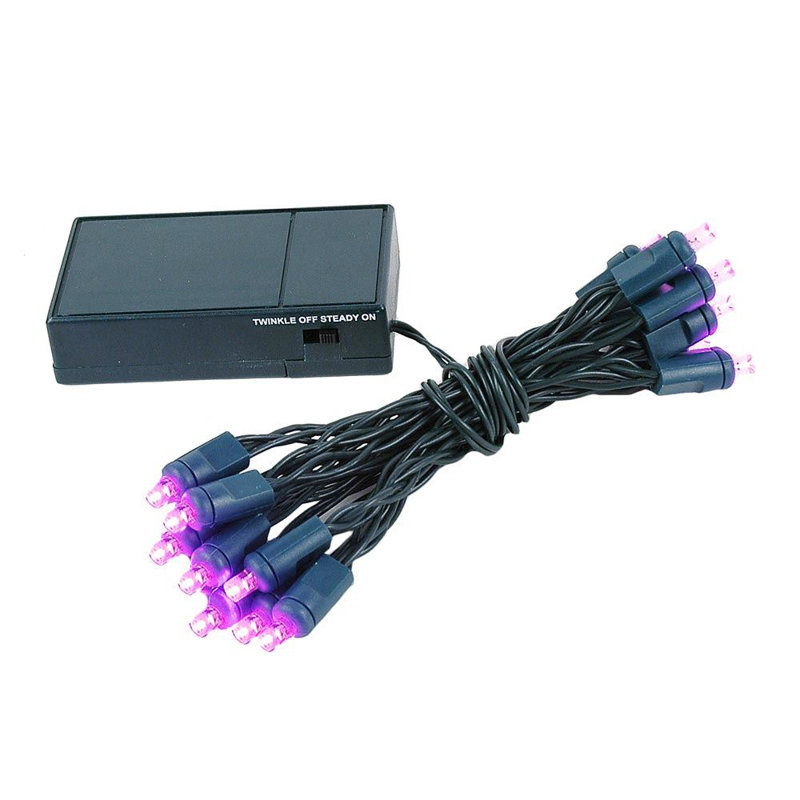 Mini guirlande de 20 ampoules del à grand angle de 3 pi à énergie extérieure Stryker, Rose, Vert
