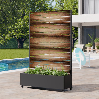 Boîte à fleurs en fer avec treillis 72 x 47 po