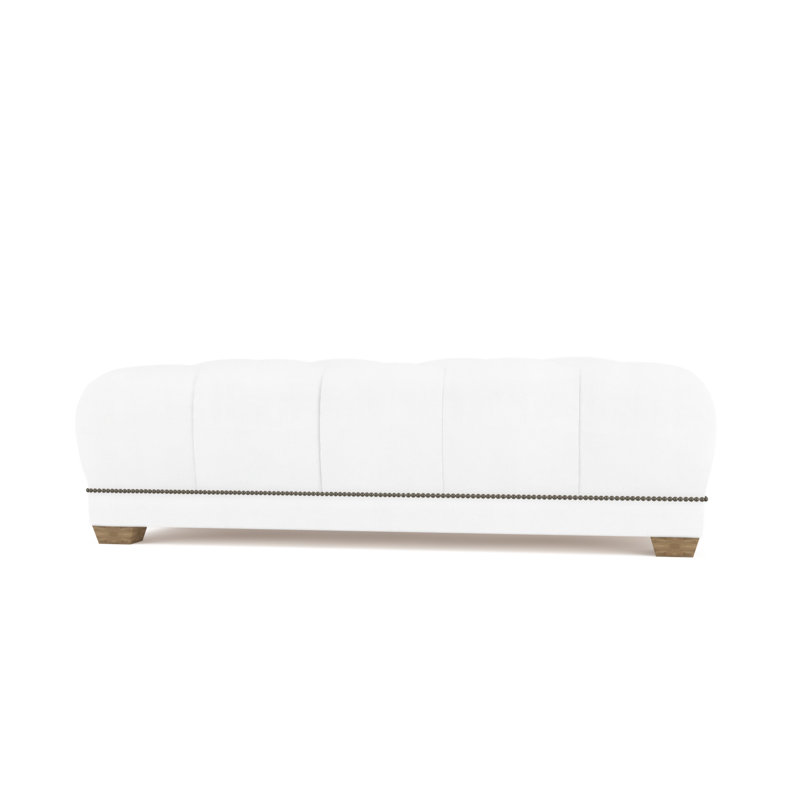 Hudson Ottoman, Plush Velvet Oyster, Weathered