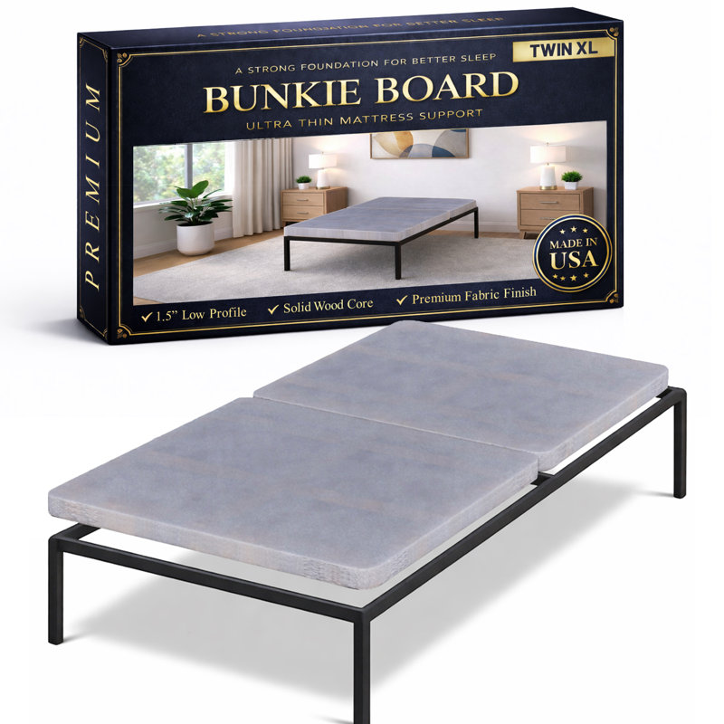 1.5" Split Wooden Bunkie Board / Slats for Mattress and Bed Support, Twin XL