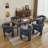 Modern Upholstered Dining Arm Chair, Solid Wood Frame-1401967631