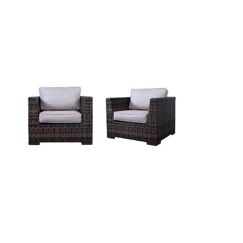 Letona Fully Assembled 2 Piece Club Chair With Cushion, Brown