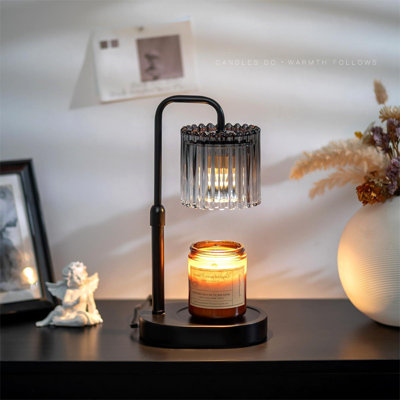 Candle Warmer Lamp With Timer: Black Candle Warming Lamp Height Adjustable Wax Melt Warmer Dimmable Modern Farmhouse New Home Bedroom Decor Valentines Day Housewarming Gift For Women