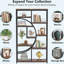 68.89" Height Industrial Corner Bookshelf In Rustic Brown & Black, 5-Tier 9-Shelf Storage Organizer-260354574