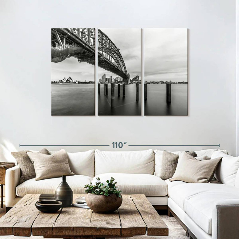 Rorry Cloudy Harbour Bridge, 48" H x 74" W