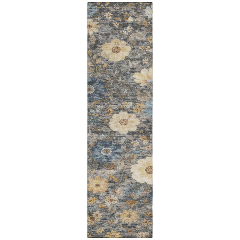 Machine Washable Indoor/Outdoor Chantille ACN2947 Floral Rug, 2'3" x 7'6" Runner