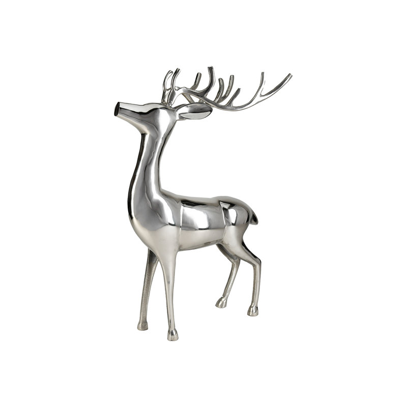 Jakaila Animals Figurines & Sculptures, 25.75" H x 16.75" W x 16.75" D, Silver