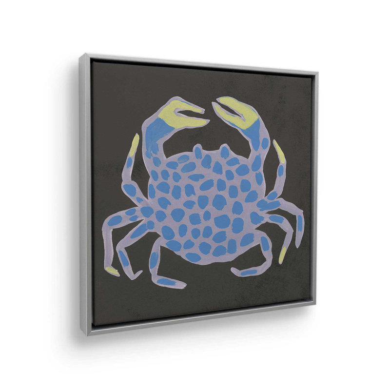 «Party Crab II» par June Erica Vess, reproduction d'art sur toile, H 20 po x l 20 po, Argent argent
