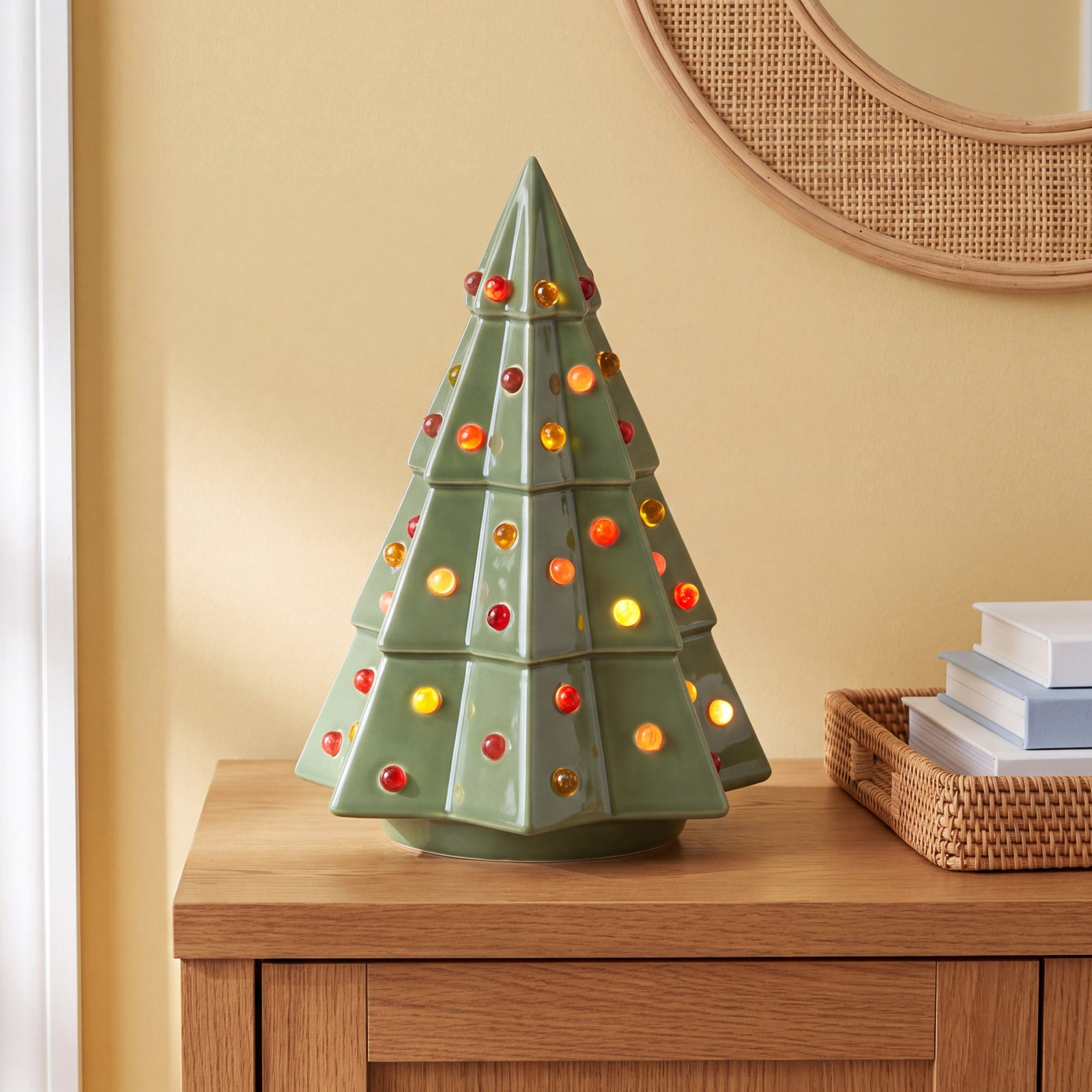 Christmas Plants & Flowers Tabletop Tree, 7.63" H x 5.25" W x 5.25" D