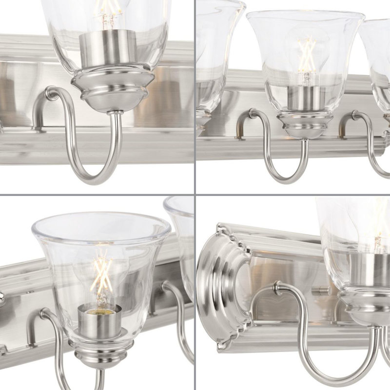 3 - Light Dimmable Vanity Light, Silver