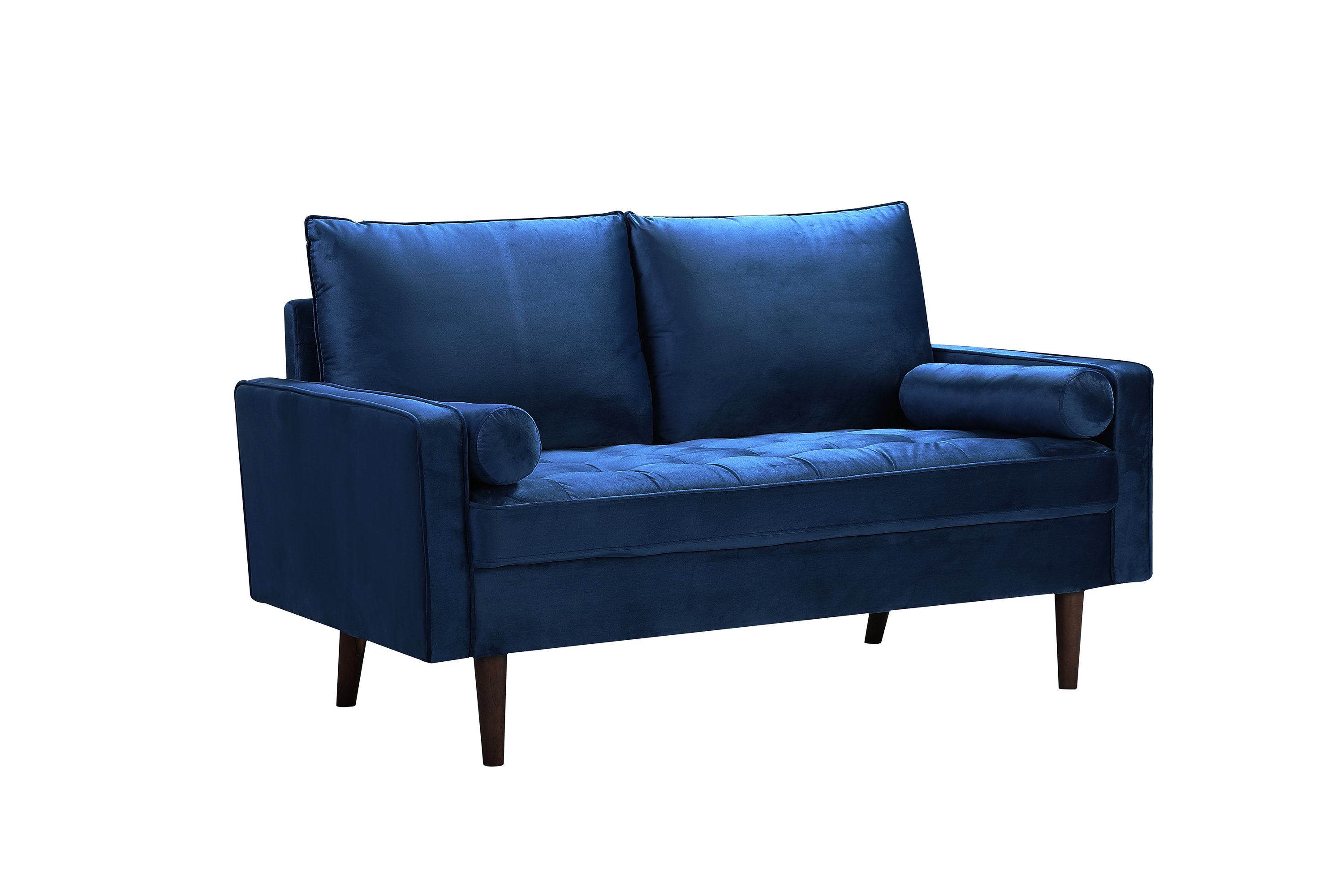 Mercer41 Christner 58 Velvet Square Arm Loveseat & Reviews | Wayfair