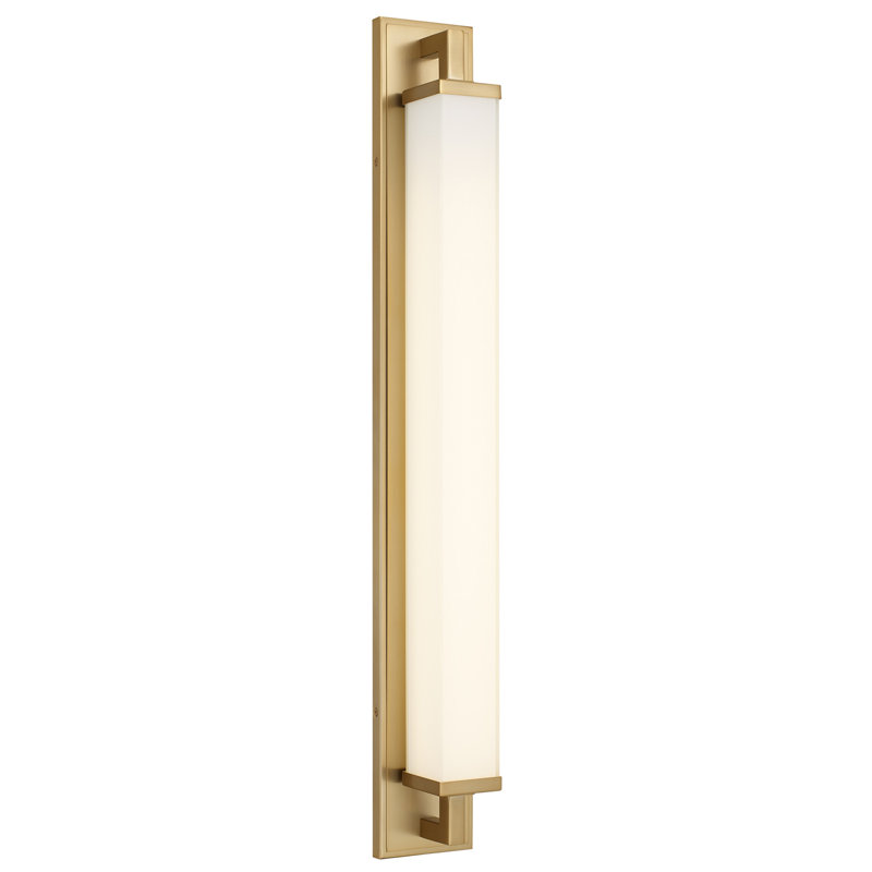 Barre d'éclairage de salle de bain à DEL intégrée 34 po en laiton antique, Antique Brass