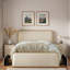Lit moderne en métal avec tête de lit tapissier courbée et rangement sous le lit-115634697-115634698