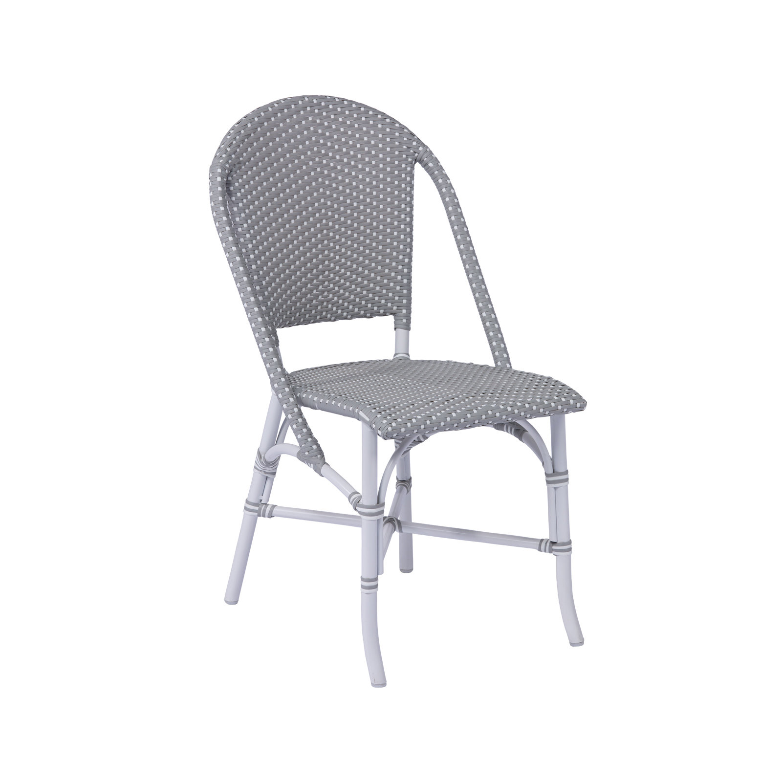Sofie Outdoor Dining Side Chair, Gray with White Dots