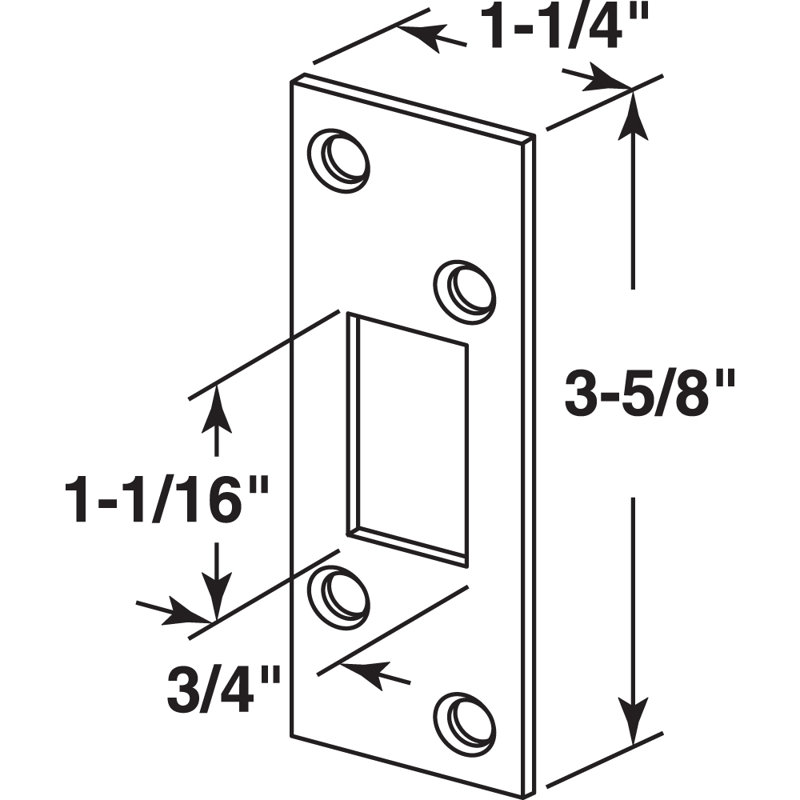 Classic Bronze, High Security Deadbolt Strike (Single Pack)