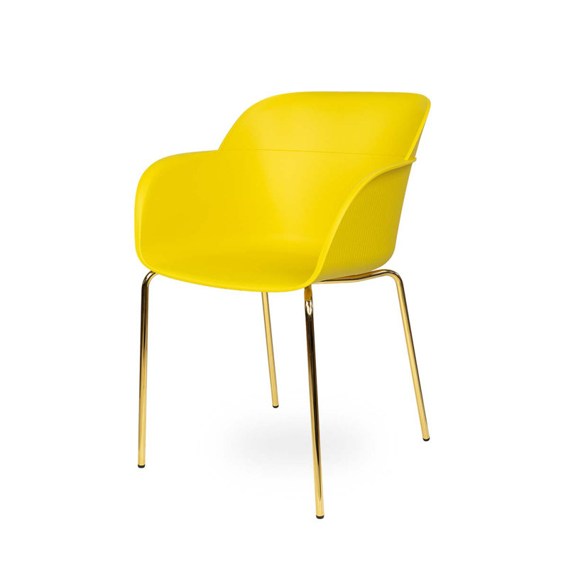 Liara 45cm H Armchair, Yellow, Gold