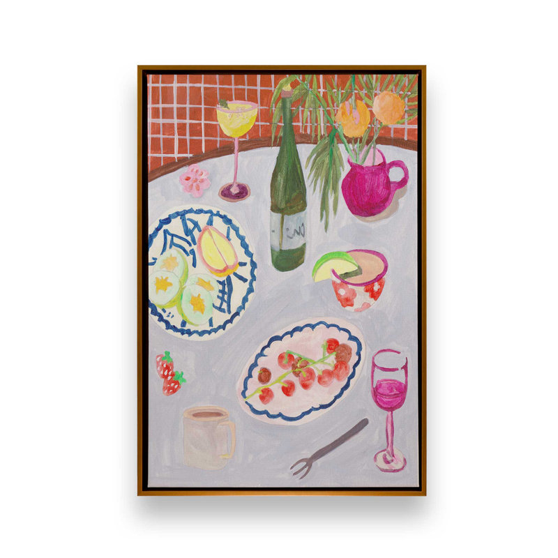 «Bites and Sips II» par Melissa Wang, reproduction d'art, H 24 po x l 18 po, Gold