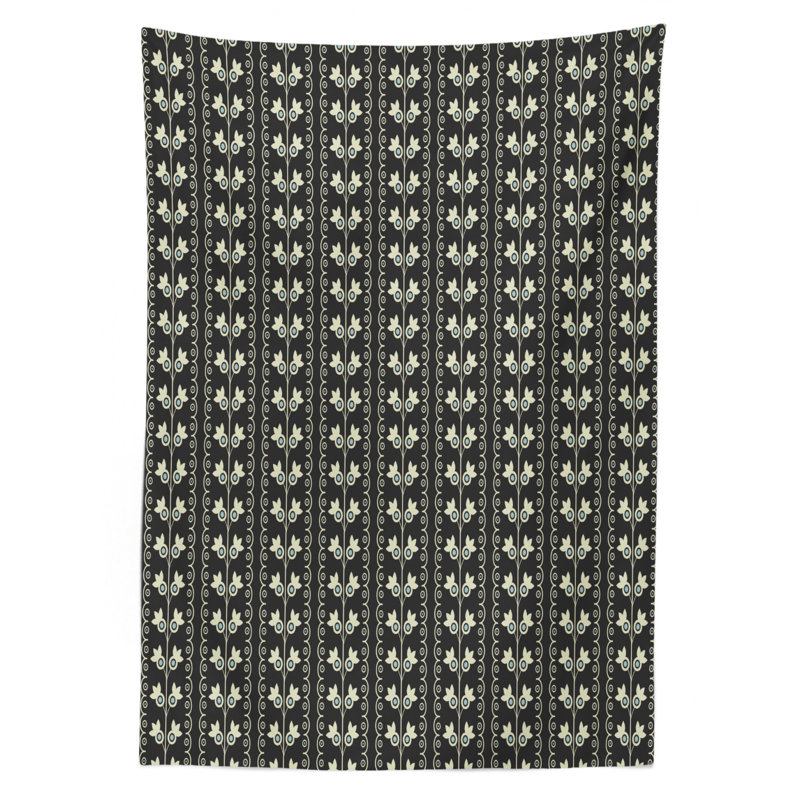 Geometric Tablecloth, 60'' D x 84'' L, Black Geometric