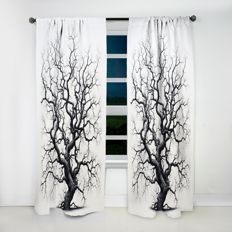 Kimann - Rideau obscurcissant floral monochrome - 1 panneau, L 52 po x L 63 po