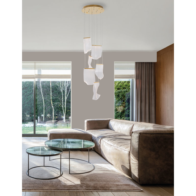 6 - Light Gold LED Cluster Pendant