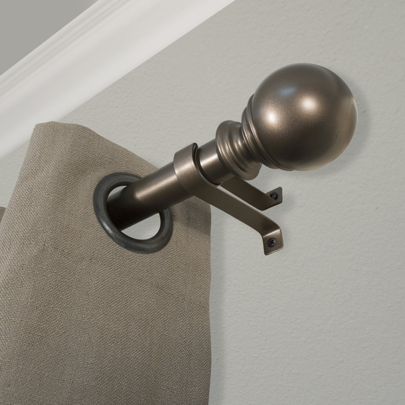 Tringle de rideau simple en plastique réglable, 72 à 144 po de largeur, Bronze