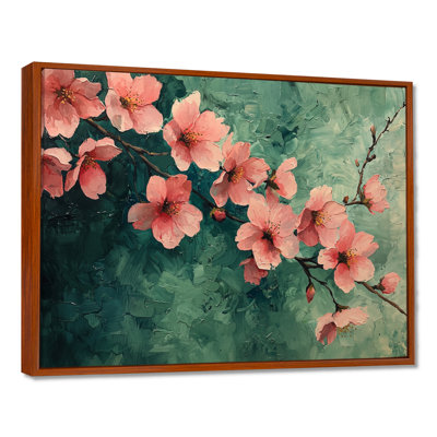 Fleurs de cerisier au réalisme vert printanier - art mural sur toile Cherry Blossom