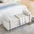 Elegant Upholstered Storage Bench With Cylindrical Arms And Iron Legs For Hallway Living Room Bedroom-1484167351