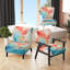 Fauteuil de chambre rembourré Mid-Century coloré, fauteuil d'appoint abstrait Mid-Century
