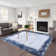 Machine Washable Rugs Bordered Modern Non-Slip Low Pile Rubber Backing Indoor Area Rug for Living Room Bedroom Kitchen Dining Room
