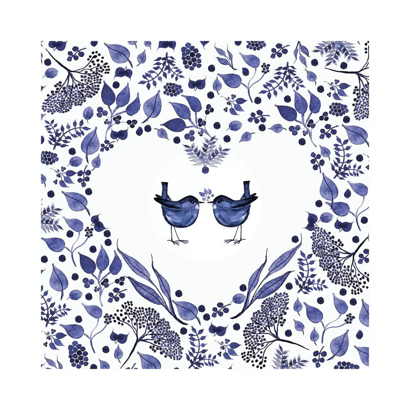The Gift - Indigo by Annelein Beukenkamp - Print on Canvas, Wrapped Canvas, 45.72 cm H x 45.72 cm W x 1.91 cm D