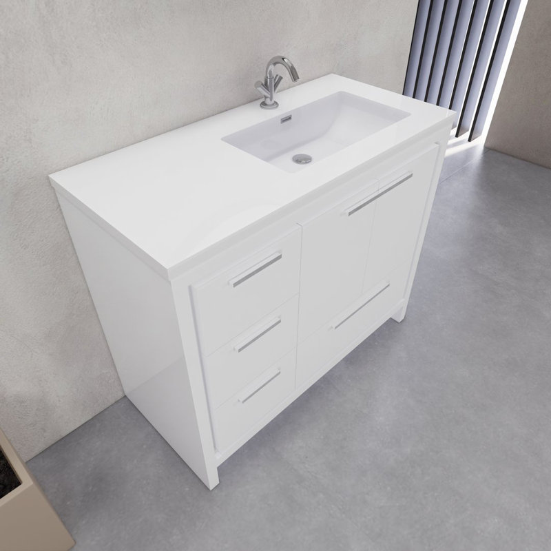 Ensemble de meuble-lavabo simple 41,75 po Eden, Blanc lustré